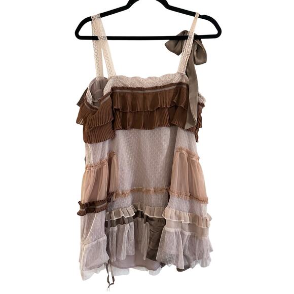 KIMCHI BLUE Clara Mini Dress Fairy Grunge Lagenlook Shabby Chic Lace Frock Sz XL - Picture 7 of 8